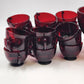 Royal Ruby Red Glass Punch Bowl 23 Cups and Stand Set by Anchor Hocking