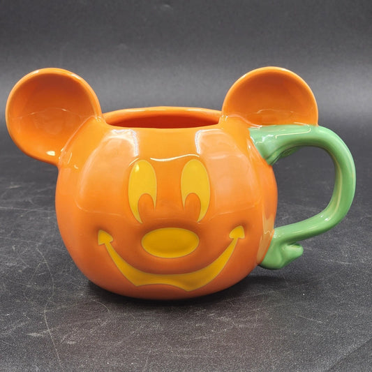Disney Parks Mickey Mouse Pumpkin Mug Jack-O-Lantern Halloween 18 oz Stoneware