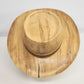 Lathe Turned Wood Cowboy Hat Tan 7-1/8 RW Huey Handcrafted Caduceus Symbol