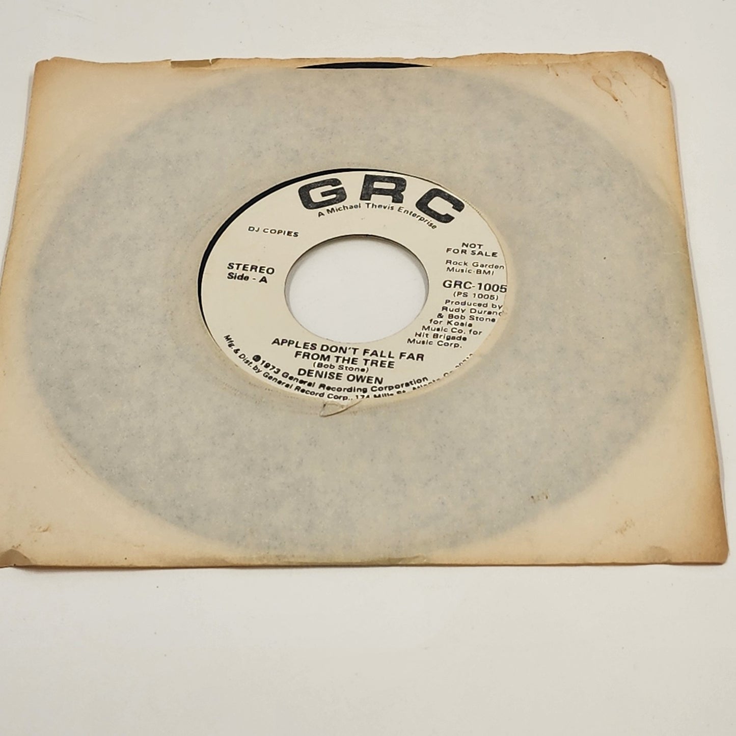 Denise Owen GRC Apples Don’t Fall Far From The Tree Mono Stereo 45 RPM 7" 1973