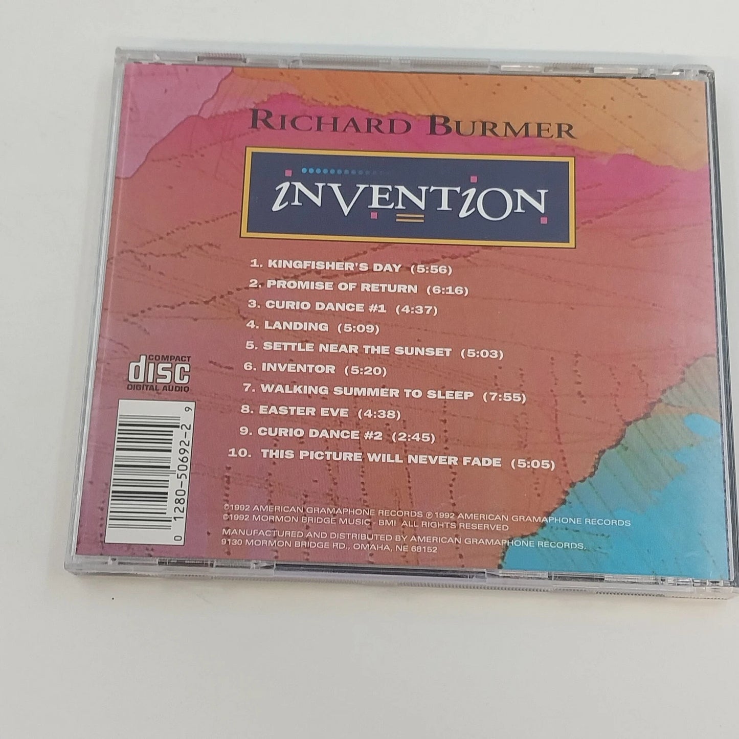 Richard Burmer Invention CD 1992 American Gramaphone New Age Electronic