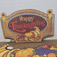 2 Pc Beistle Diecut Signs Cornucopia & Happy Thanksgiving 1978 Double Sided NOS