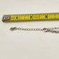 RMN Silver Tone Chain Green Yellow Flowers & Rhinestone Pendant Necklace 10"