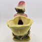 Hull Pottery No 60 Planter Parrot Flower Cart 6" Pink Green w Gold Trim USA