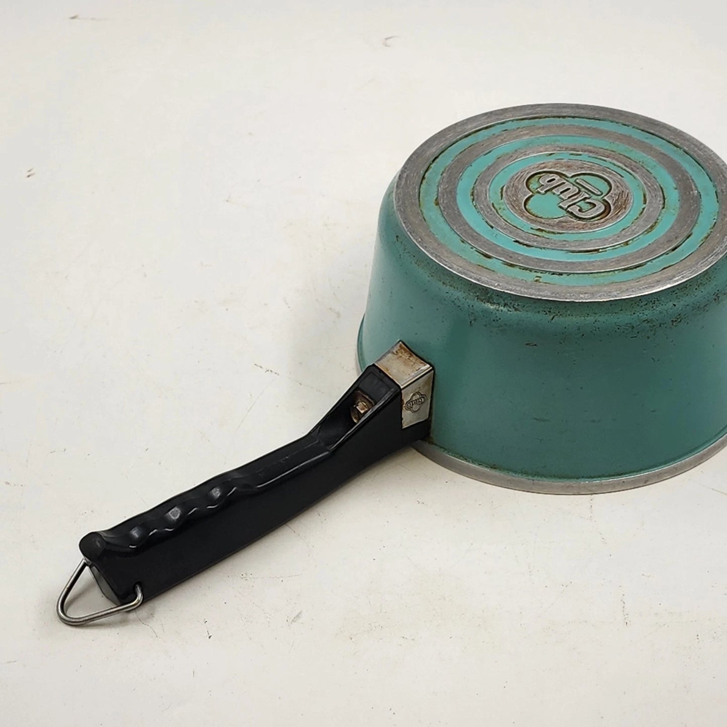 Club Aluminum 2 Qt Sauce Pan Turquoise Aqua Cast Cookware Pot No Lid Vintage