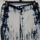 Khakis & Company Women's Blue White Tie-Dye Harem Balloon Boho Pants Medium