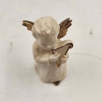 Goebel Germany Porcelain Angel with Harp Figurine Collectible Antique Rare Decor