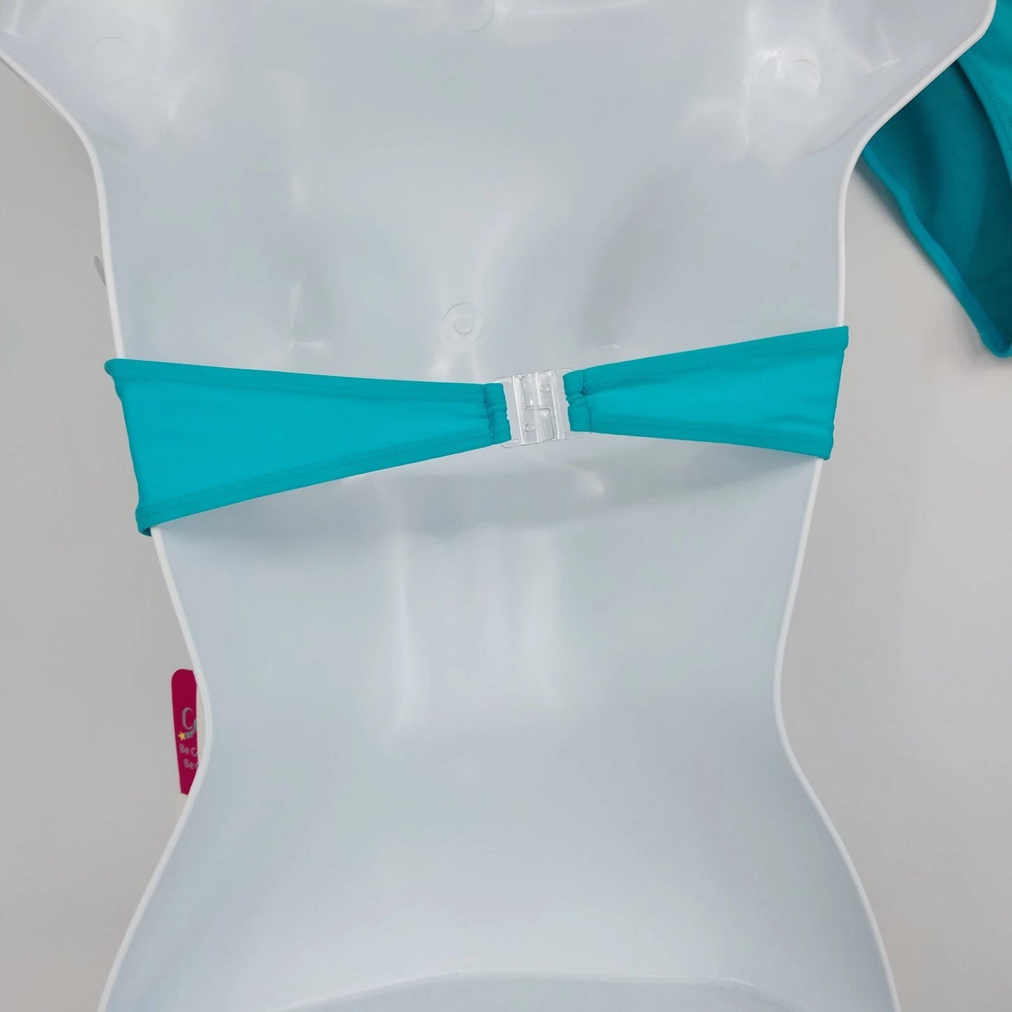 Capri Women's Fringe Halter Bikini 2 Piece Teal Blue Swimsuit Size L NWT
