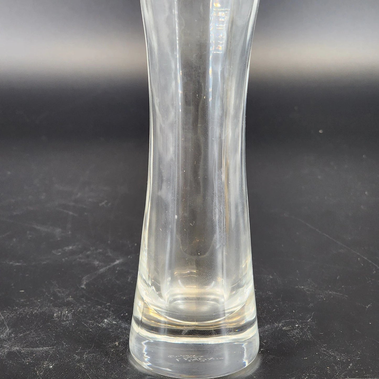 Vintage Lenox Optika Full Lead Crystal Bud Vase Clear Swirl 7 Inch