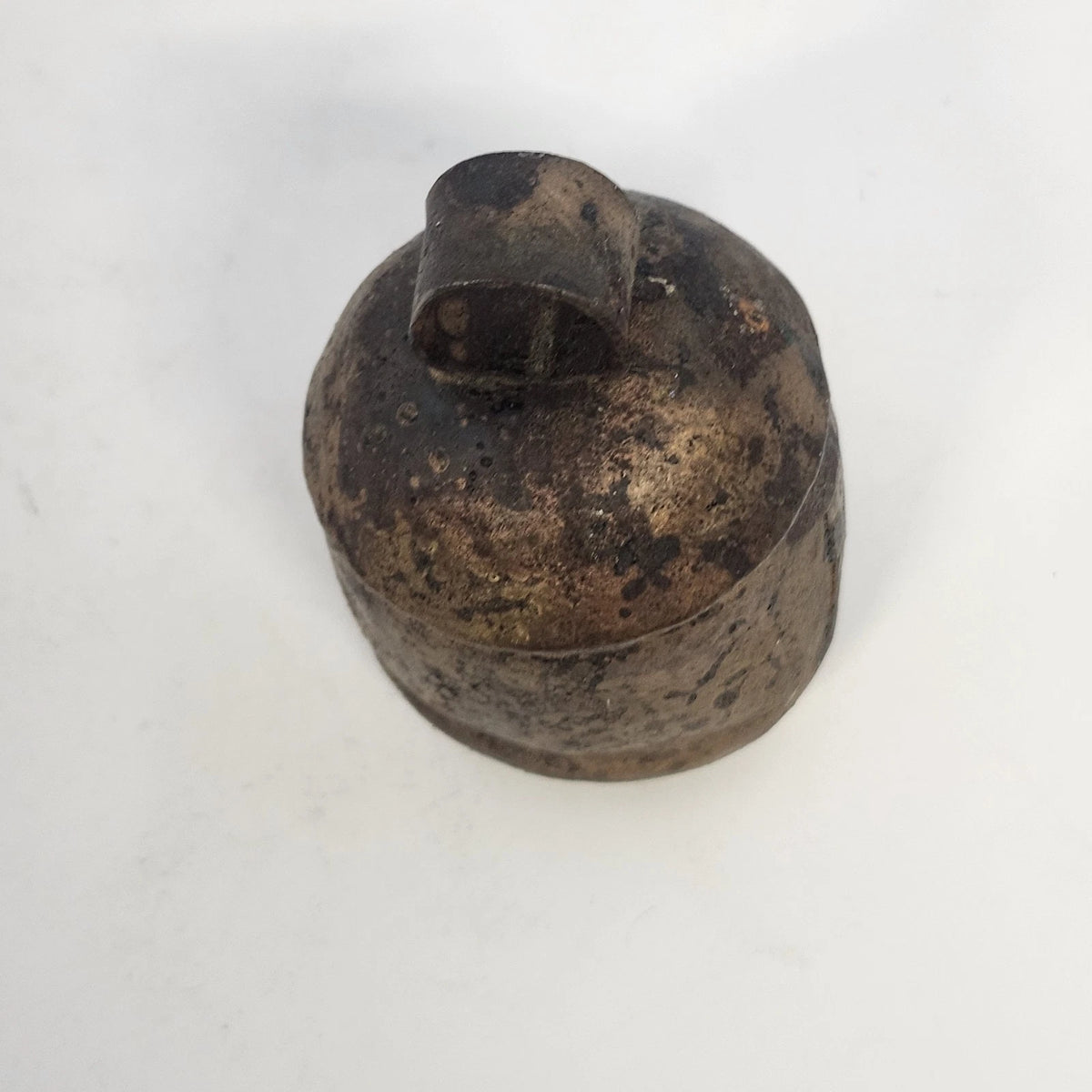 Rustic Metal Cow Bell Wooden Clapper Small Primitive Farmhouse 3" x 2" Vintage