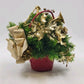Floral Arrangement Christmas Basket Greenery Holly Red Basket 10" Gold Bow
