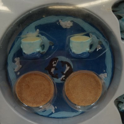 Ranger Polyresin Miniature Tea Set Dolphins & Sea w/ Box Collectible Decor