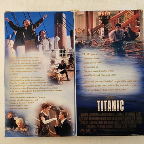 Titanic VHS Movie Two Tape Set 1997 Leonardo DiCaprio Kate Winslet Vintage