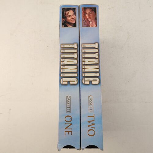 Titanic VHS Movie Two Tape Set 1997 Leonardo DiCaprio Kate Winslet Vintage