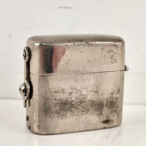 Stainless Travel Pocket Inkwell with Bottle Vintage Latch Lock Glass Bottle 2"