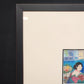 Asian Lady in Flower Shop Art Print 7x5" White Matted Black Wood 20.5"x19" Frame