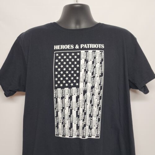 Jeeps American Heroes and Patriots Black T-shirt XL Front Back Patriotic Images