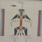 Original Thunderbird Sand Painting by Montoya Johnson Framed 16" Square