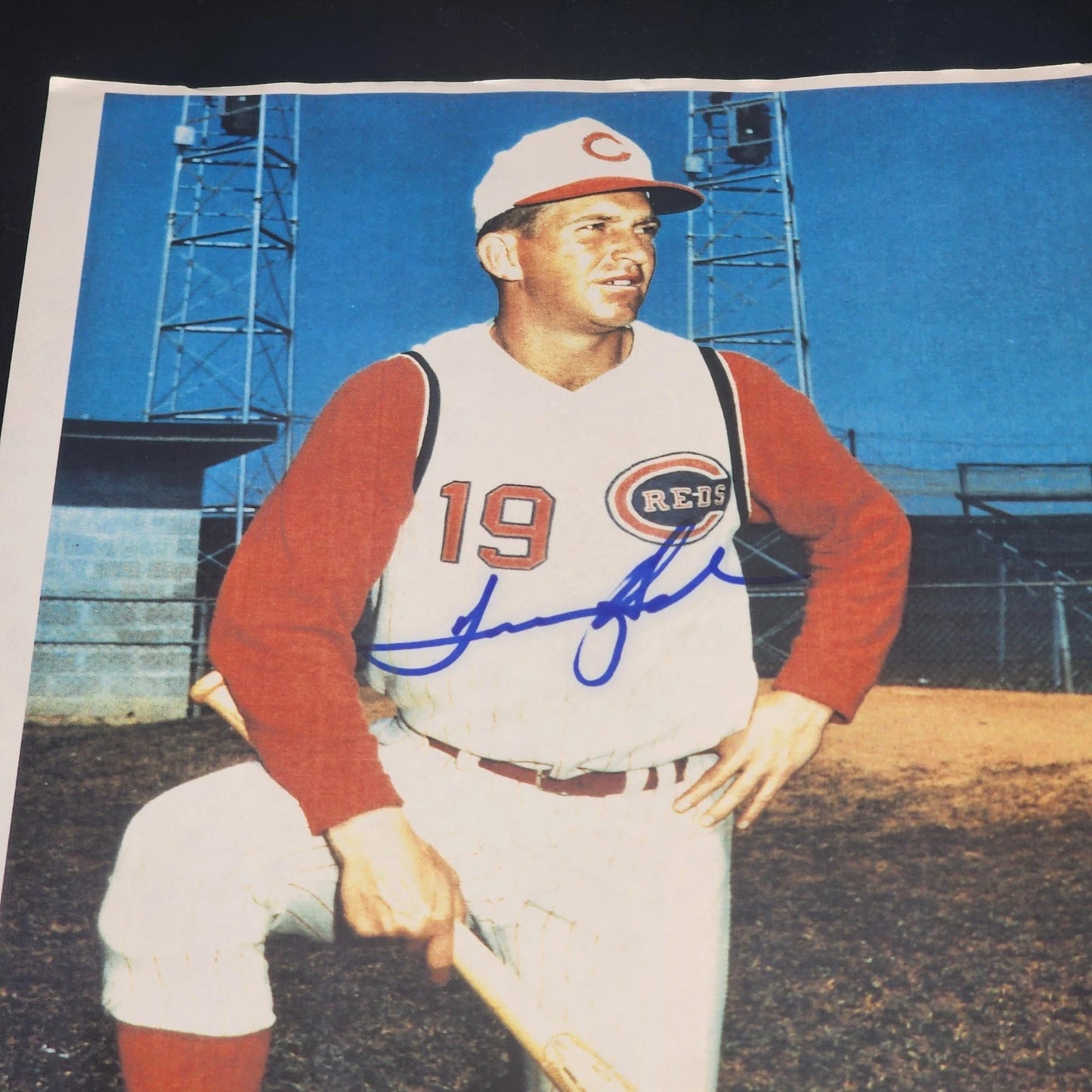 Tommy Helms Autographed Photo 8.5x11 Cincinnati Reds MLB