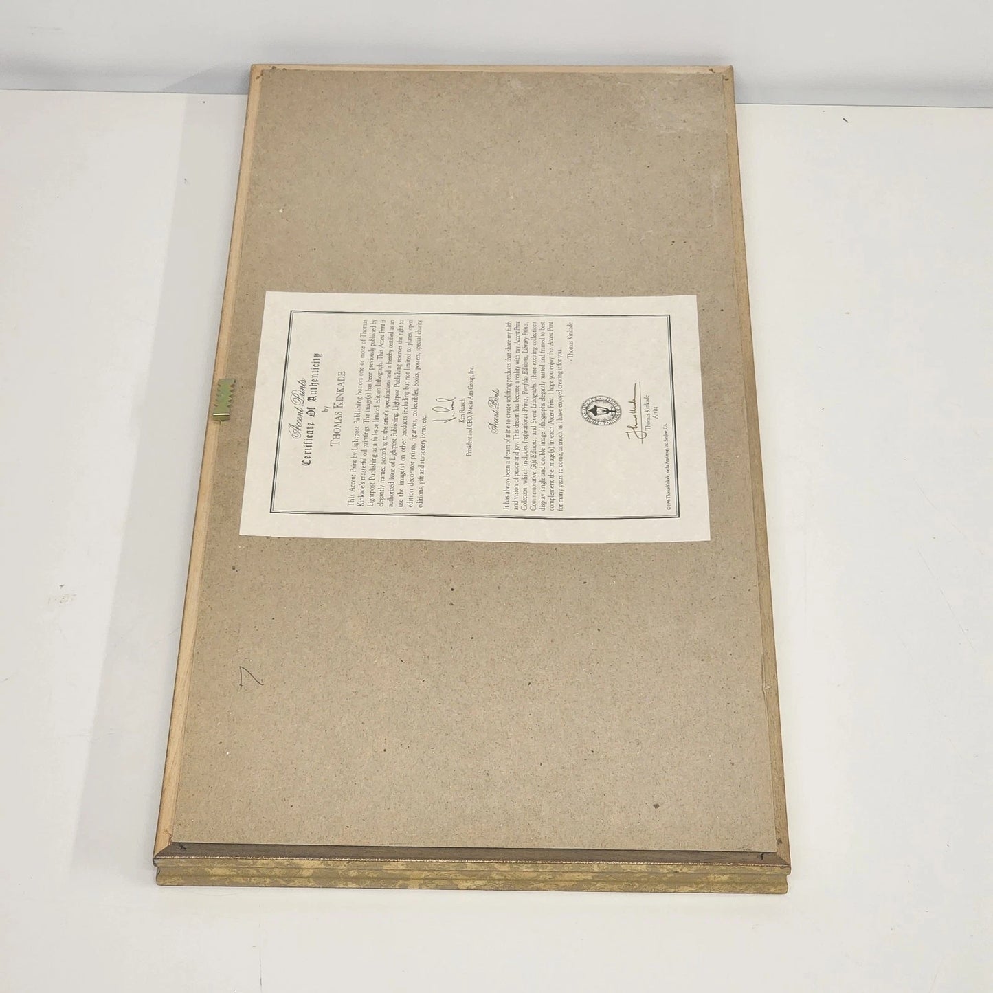 Faith by Thomas Kinkade Framed Matted Print 19x10 Gold Frame COA Biblical Quote