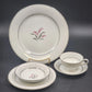 Noritake Crest 5 Piece Place Setting Lily of the Valley 5421 Platinum Trim Vtg