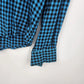 Canvasbacks Lutton & Horsfield Women's Small Blue Black Check Rayon Blouse