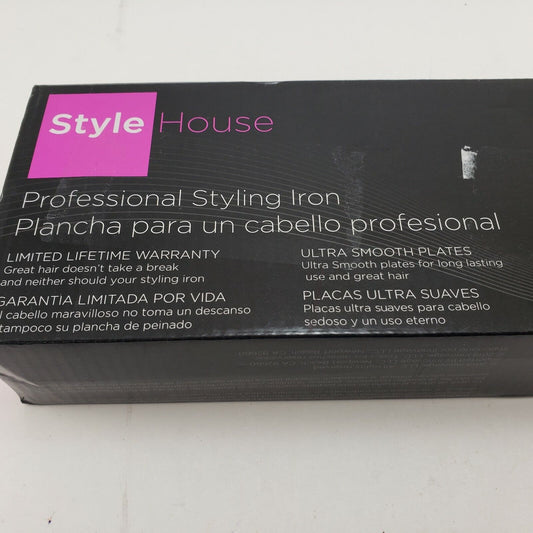 Professional Hair Styling Flat Iron by Style House NIB Red 1¼" Wide