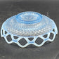 Imperial Katy Blue Bowl Opalescent Diamond Lace Edge Depression Glass 8"