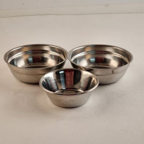 Set of 3 Stainless Steel Sauce Condiment Cups 2 Different Sizes Commercial Grade