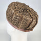 1960s Straw Raffia Halo Pillbox Hat Light Brown Ribbon Trim Dressy Women's Vtg