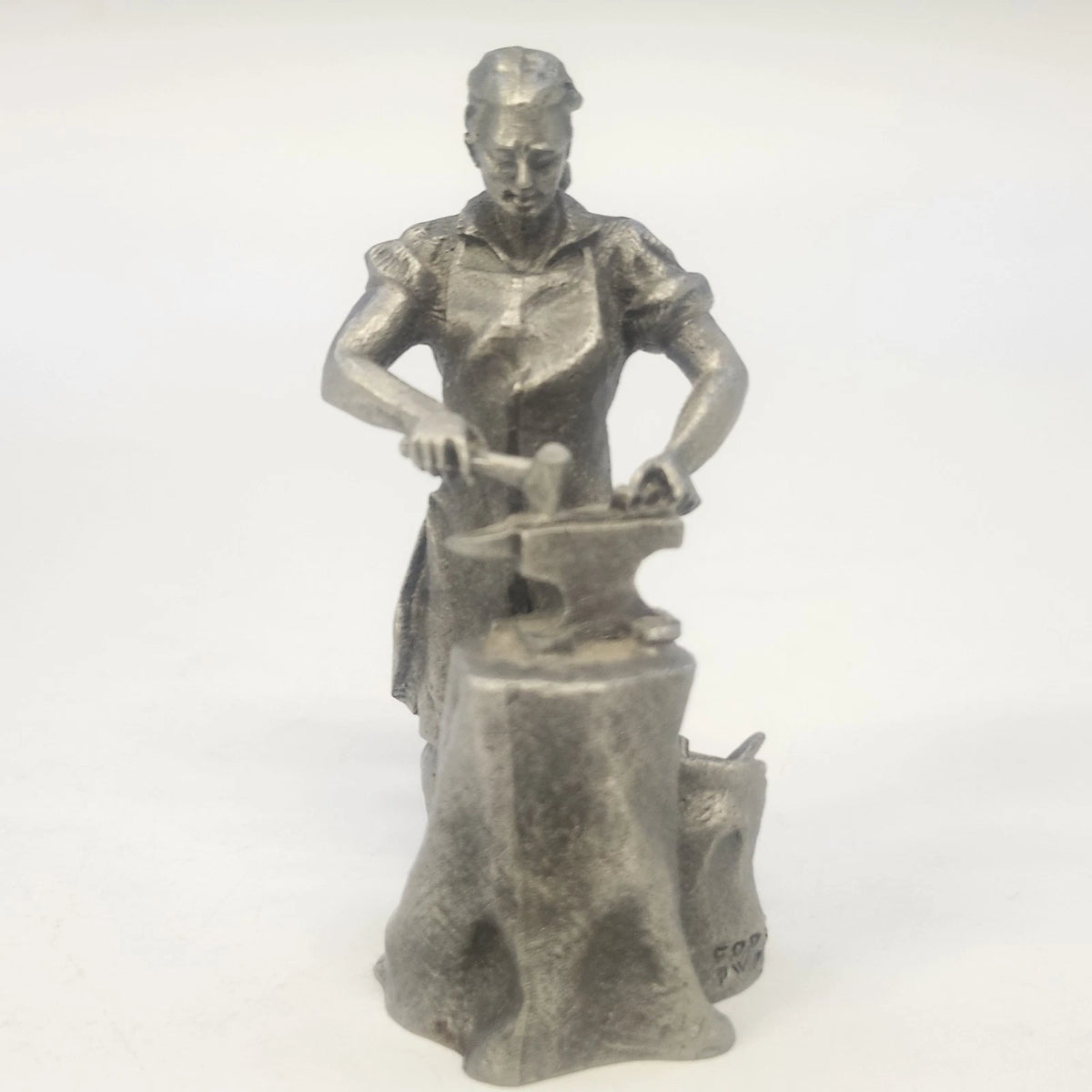 Hudson Baston 1972 Colonial Blacksmith Pewter Figurine Anvil Hammer 3" Vintage
