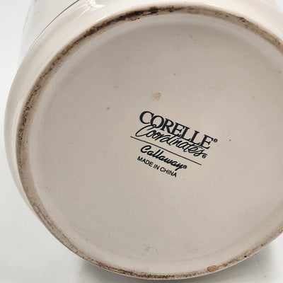 Corelle Callaway White Green Ivy Canister 8" Corning Ware Floral Lines China