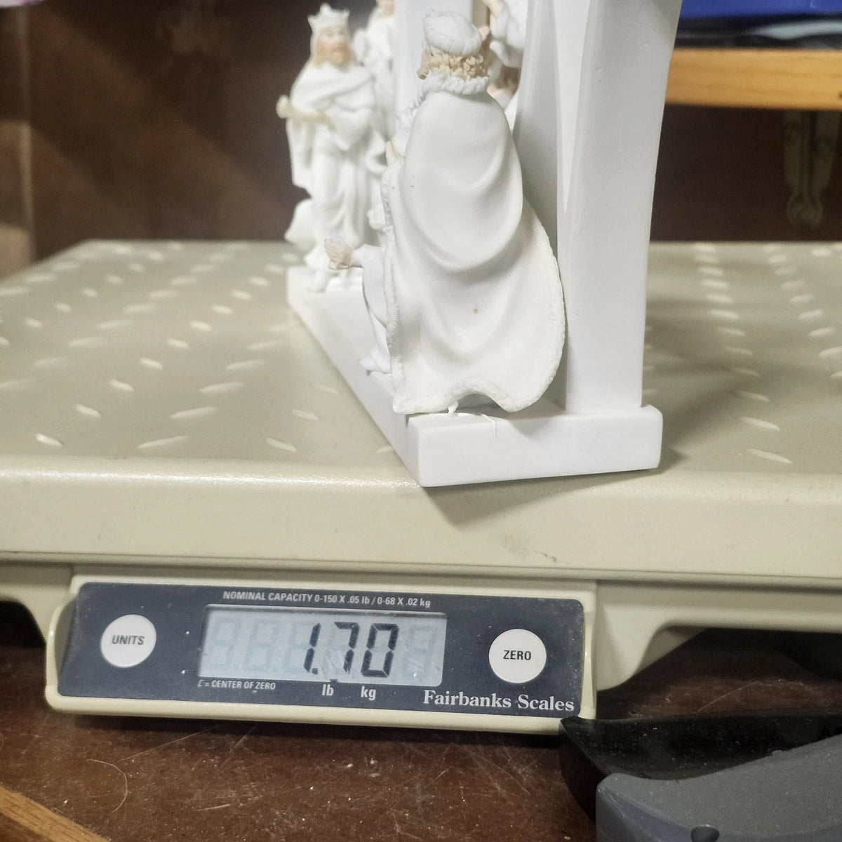 Napco Joy Nativity Musical Figurine Holy Family Wise Men Angel 9" Christmas Vtg
