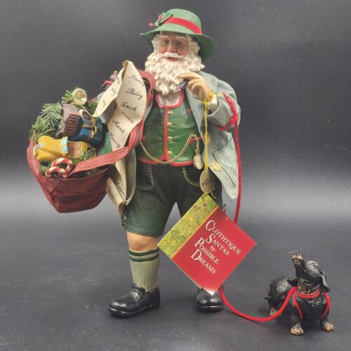 Possible Dreams Christmas Figurine Santa In The Alps Checking List Toys and Dog