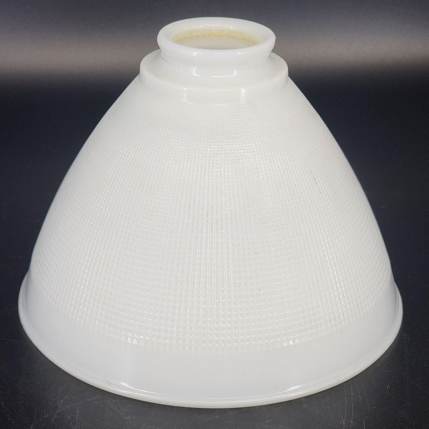 Lamp Diffuser Milk Glass Torchiere Shade Waffle Pattern 8" Vintage Lighting Decor