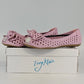 Tory Klein Flats Sandals Pink Peep Toe Bow Laser Cut Women's 8 China