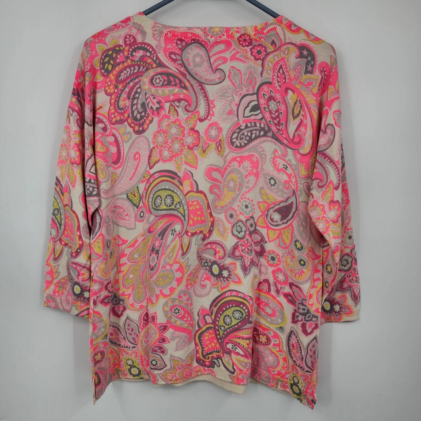Talbots Petites Pink Paisley Cotton Pullover Shirt Long Sleeve Medium Petite