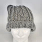 Chunky Knitted Beanie Hat Cool Grey Handcrafted Style Winter Watch Cap Unisex