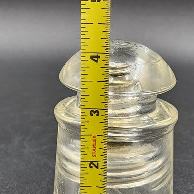 Pyrex MC Clear Glass Electrical Insulator 2.5"x4" Reg US Pat USA