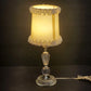 Clear Crystal Glass Table Lamp 12" Acrylic Boudoir Light White Ruffled Shade