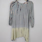 Nature Art by Lynn Yang Beaded Tunic Top Green Floral Women's Small 3/4 Sleeve