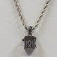 Silver Tone Rope Chain with Prayer Box Cross Design Charm Pendant 12" Necklace