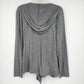 Attention Women’s L/G Gray Hooded Tie Front Cardigan Lightweight Draped