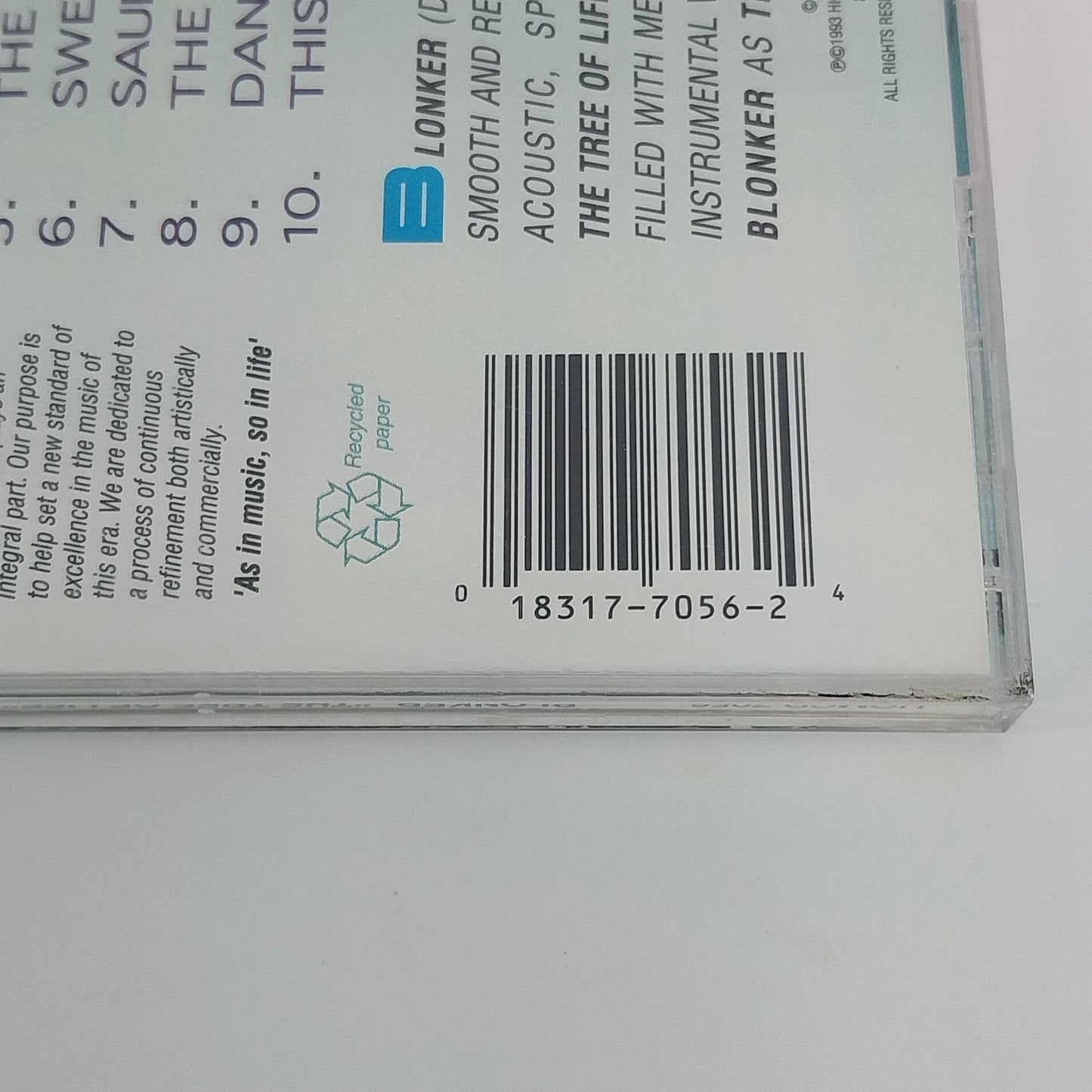 Blonker Tree of Life CD 1993 Higher Octave New Age Instrumental Guitar Ambient