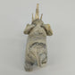 Trunk Up Lucky Elephant Figurine Crushed Oyster Shell Sculpture 5.5" Gray