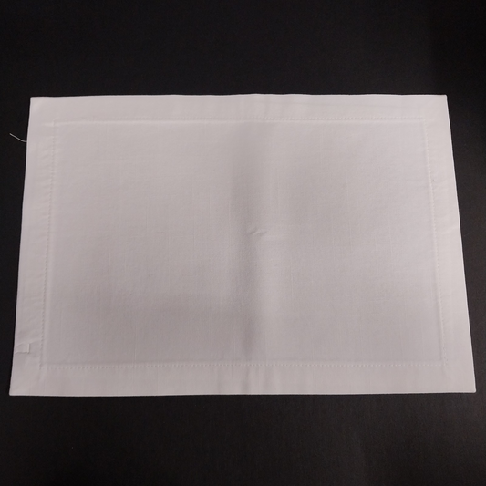Set of 10 Rectangle Solid Plain White Linen Placemats Table Mat Runner 18" x 12"