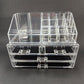 Sodynee 2 Piece Makeup Cosmetic Clear Organizer Storage Drawers 9½" x 5¾" x 7¼"