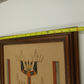 Original Thunderbird Sand Painting by Montoya Johnson Framed 16" Square