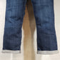 Levi's Women's Capri Jeans Size 28 Cuffed Dark Wash Denim Stretch 33" x 22"