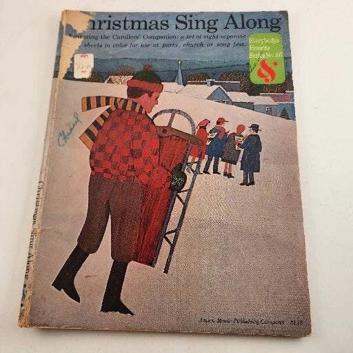 Christmas Sing Along Book for Carolers 9" x 12" Party Church Song Fest Vintage